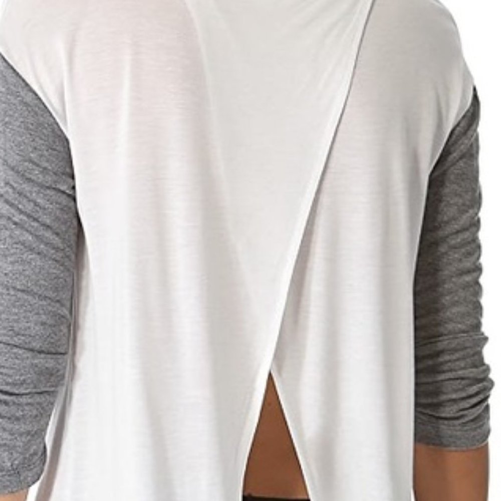 BB Dakota Vegan Leather Split Back Top sz S